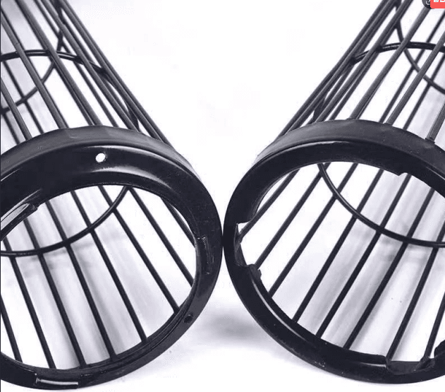 Dust collector filter cages stacked for shipment